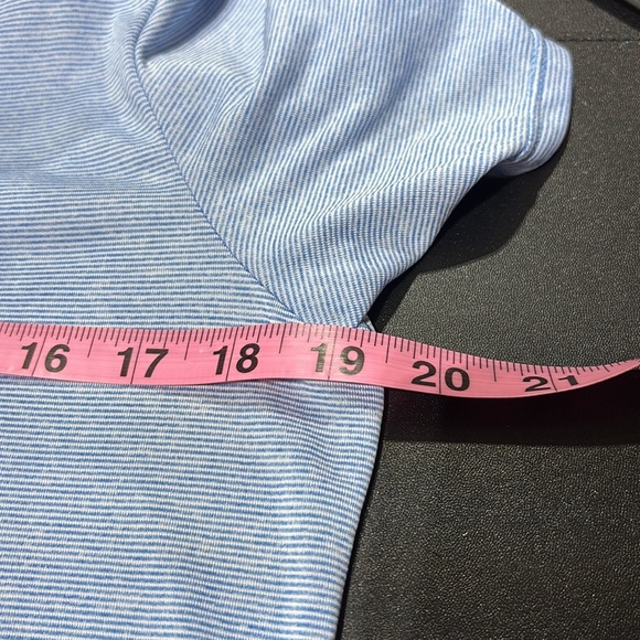 The Nike Tee Dri-Fit Athletic cut,V-neck,short sleeve,powder blue heather stripe - Picture 6 of 9